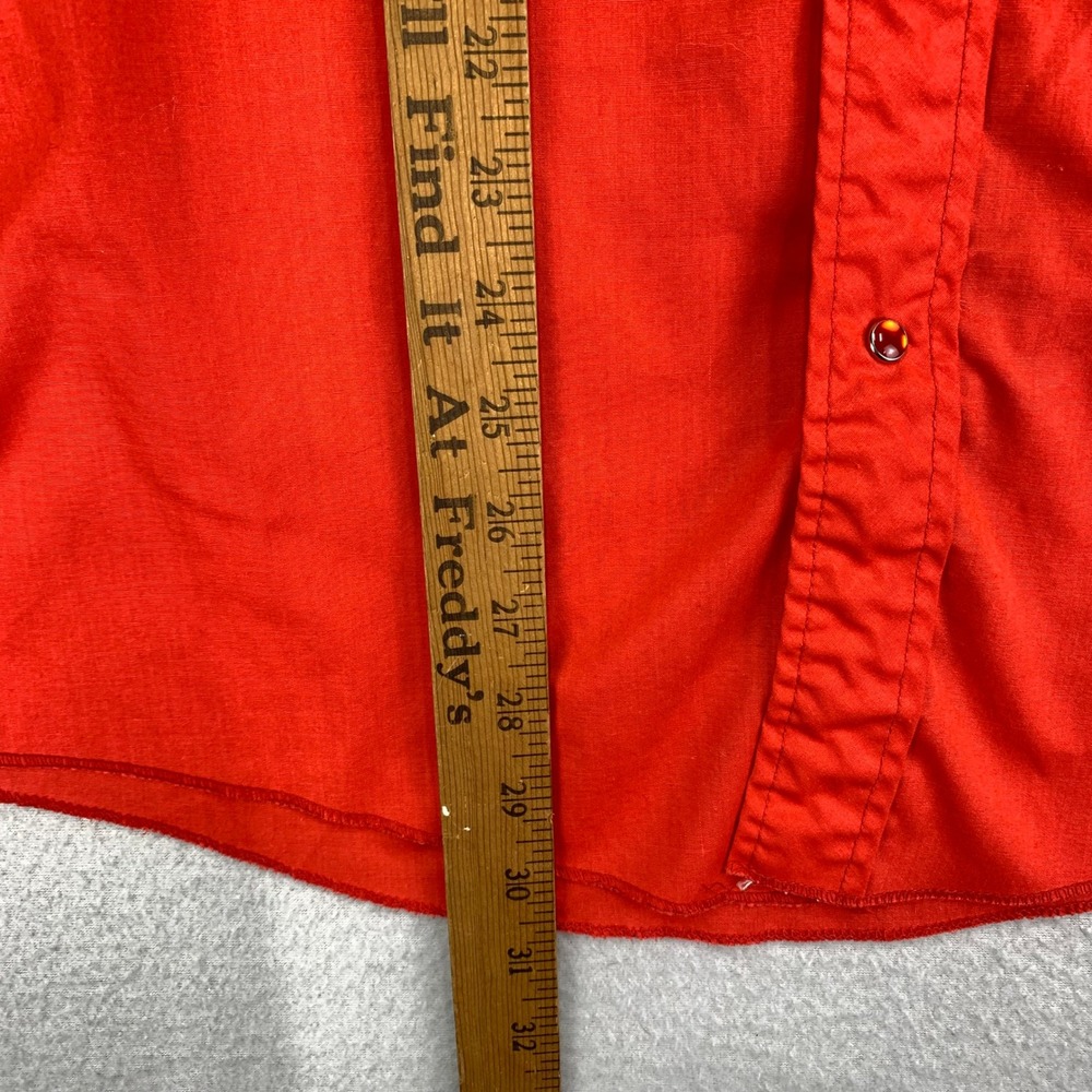 VTG 70s Dickson-Jenkins Snap Shirt Mens Large Red Long Sleeve Western Cowboy - Picture 8 of 10